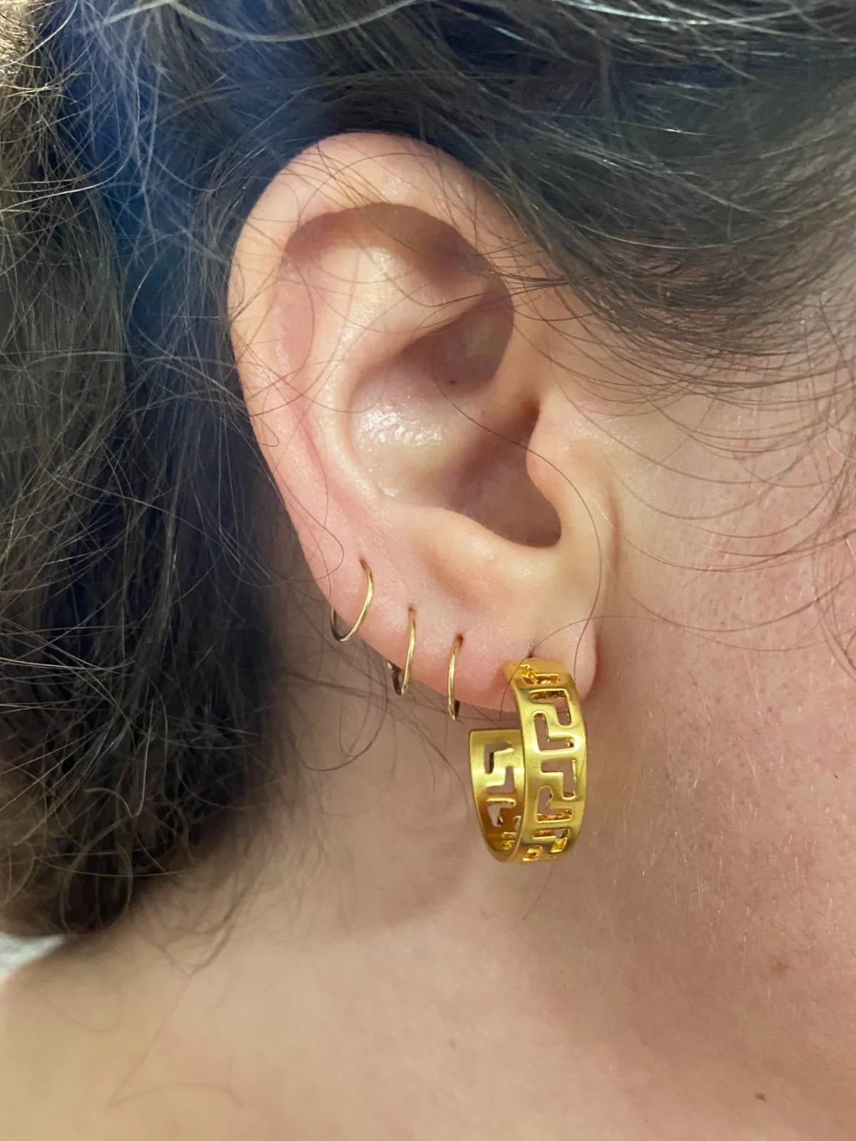 Classical Meander Hoop Earrings by Museum Reproductions