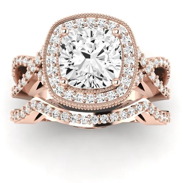 Clover - Cushion Lab Diamond Bridal Set (IGI Certified)