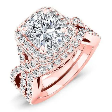 Clover - Cushion Lab Diamond Bridal Set (IGI Certified)
