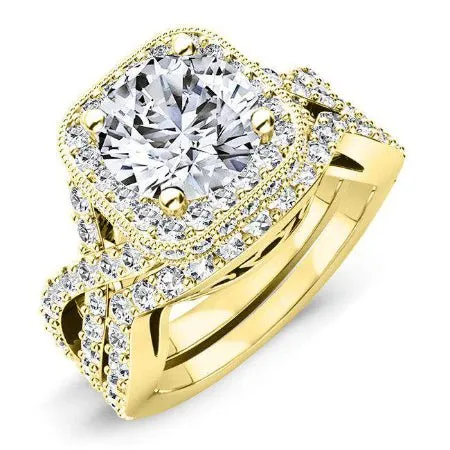 Clover - Round Moissanite Bridal Set