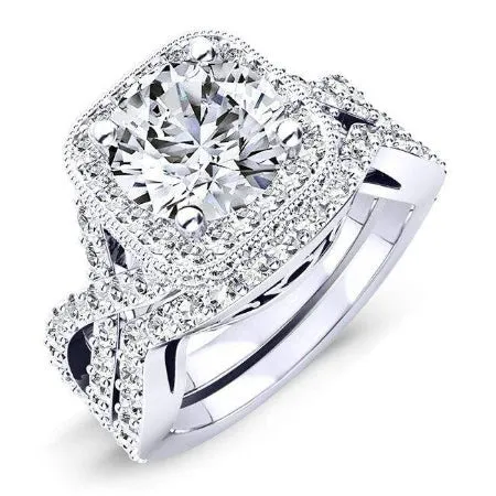 Clover - Round Moissanite Bridal Set