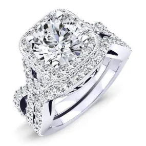 Clover - Round Moissanite Bridal Set