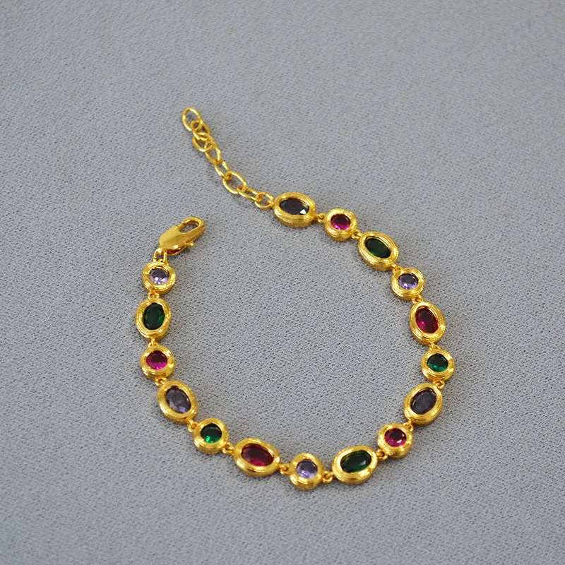 Colorful Gemstones Bracelet and Necklace or Full Set