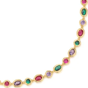 Colorful Gemstones Bracelet and Necklace or Full Set