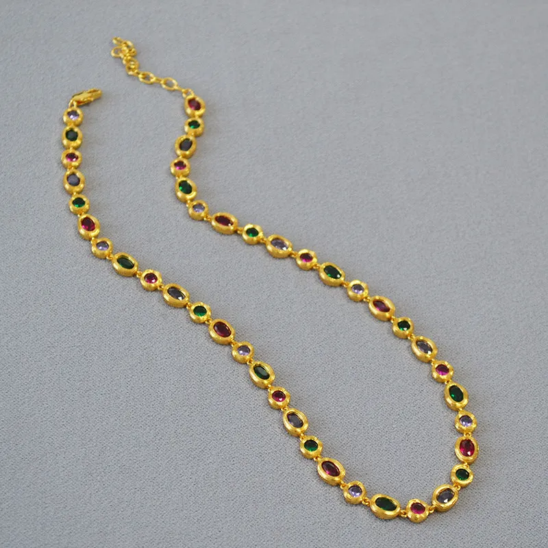 Colorful Gemstones Bracelet and Necklace or Full Set