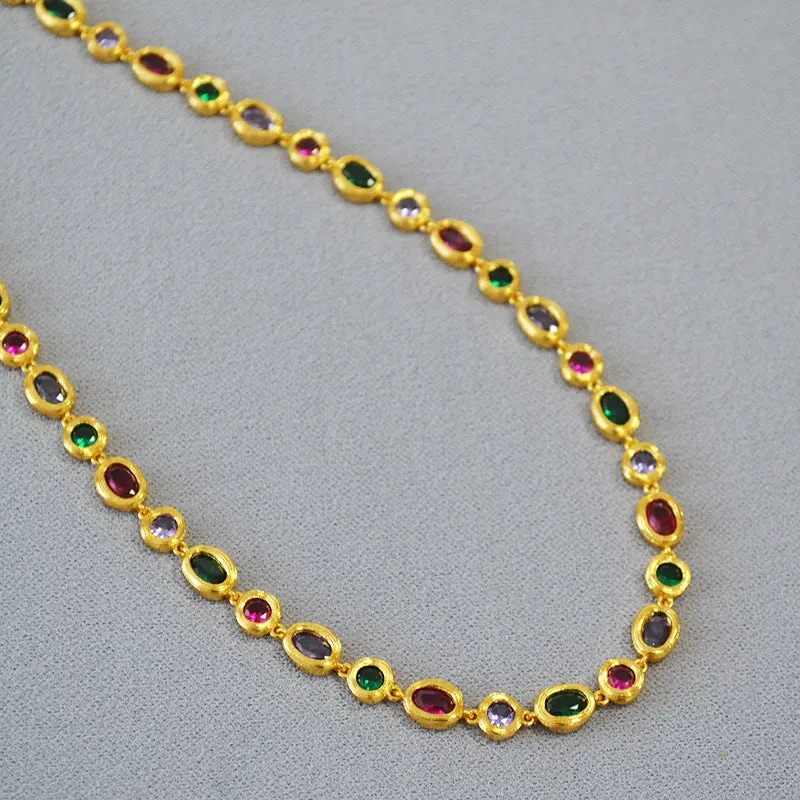 Colorful Gemstones Bracelet and Necklace or Full Set