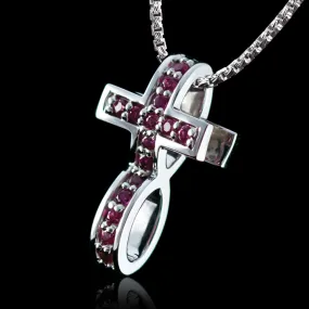 Cross and infinity Pendant, Infinity Cross Necklace.