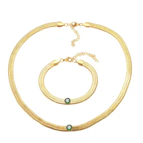 Cubic Zirconia Blade Chain Jewelry Crystal Bracelet Choker Necklace