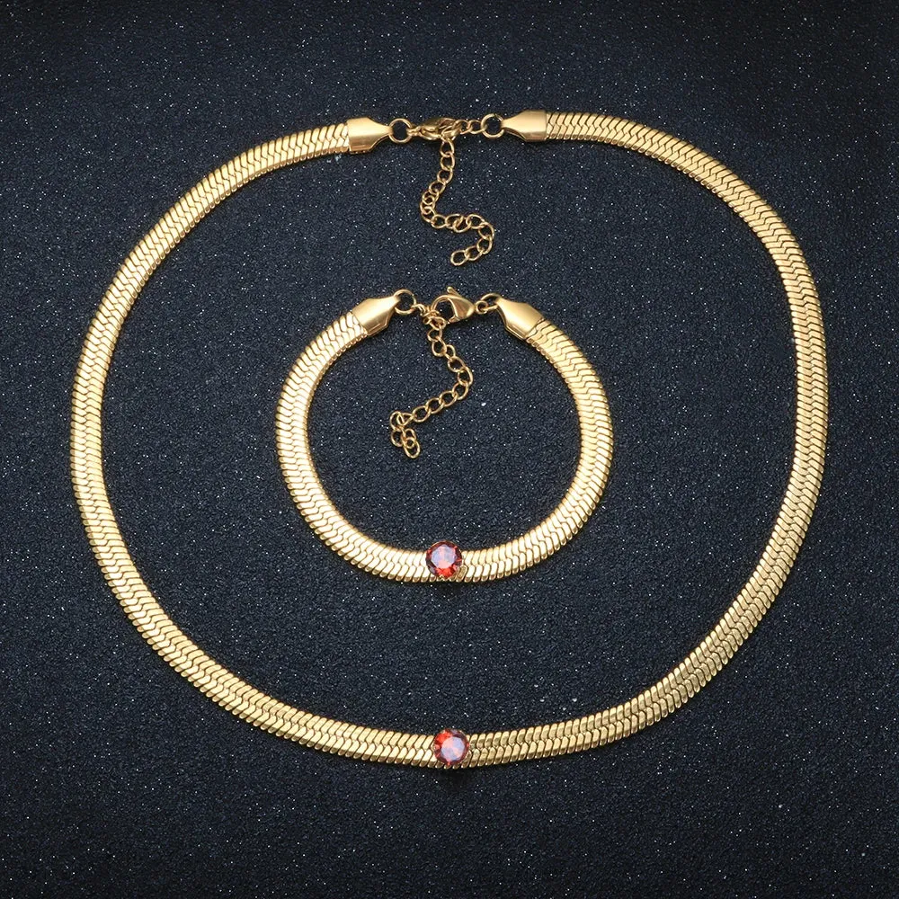 Cubic Zirconia Blade Chain Jewelry Crystal Bracelet Choker Necklace
