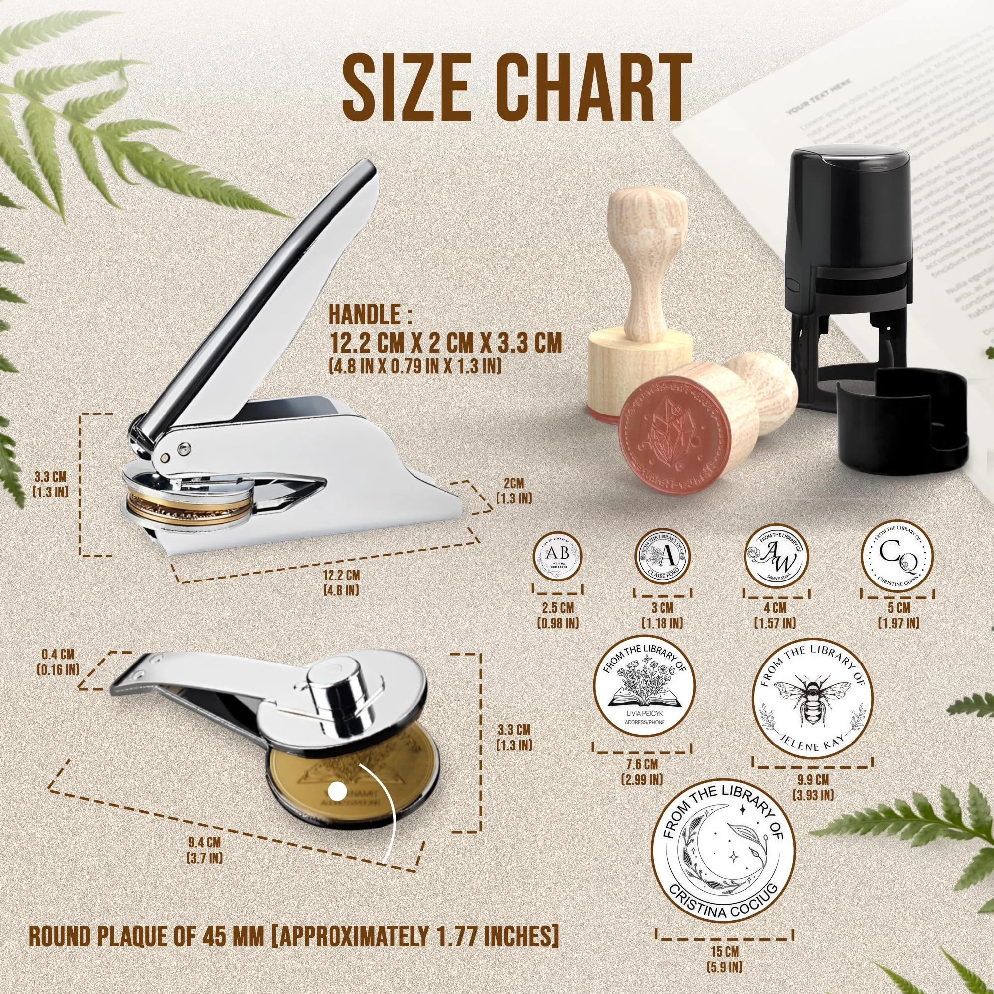 CUSMIZ: Personalized Custom Round Embosser Stamp