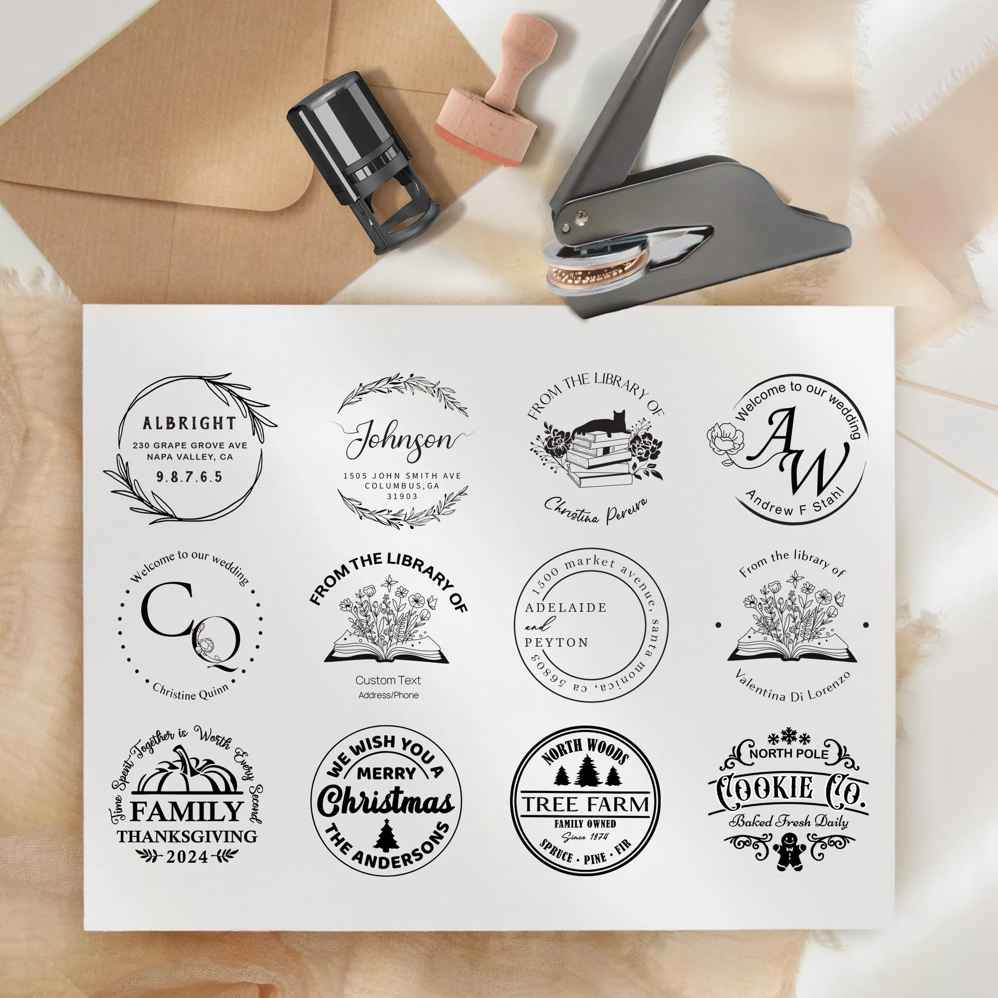 CUSMIZ: Personalized Custom Round Embosser Stamp