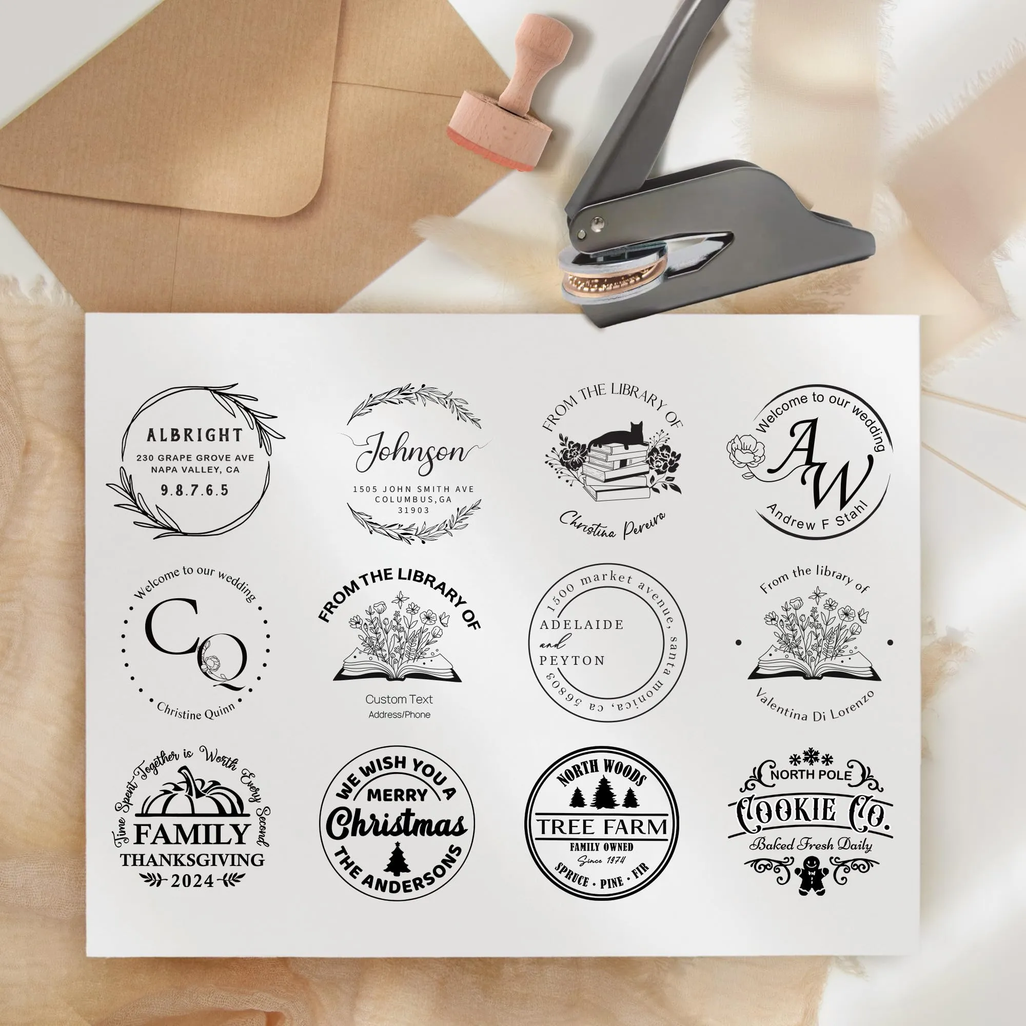 CUSMIZ: Personalized Custom Round Embosser Stamp