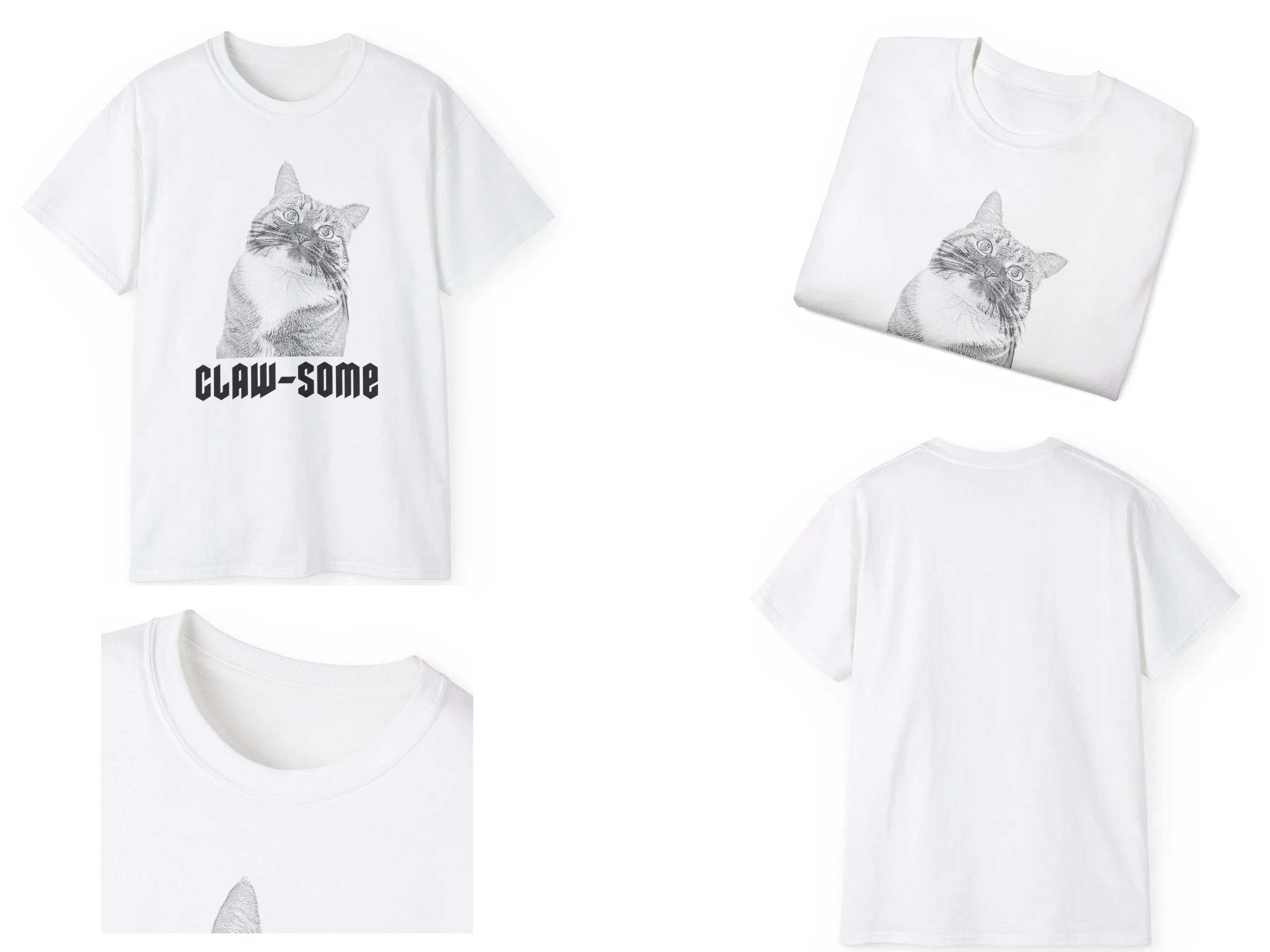 Custom Cat Shirt, Custom Pet Shirt with Custom Pet Portrait Cat Lover