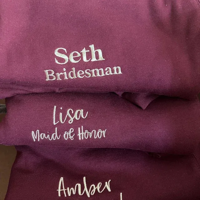 Custom Embroidered Sweatshirts, Hoodie - Personalized Crewnecks Wedding Gifts for Couple