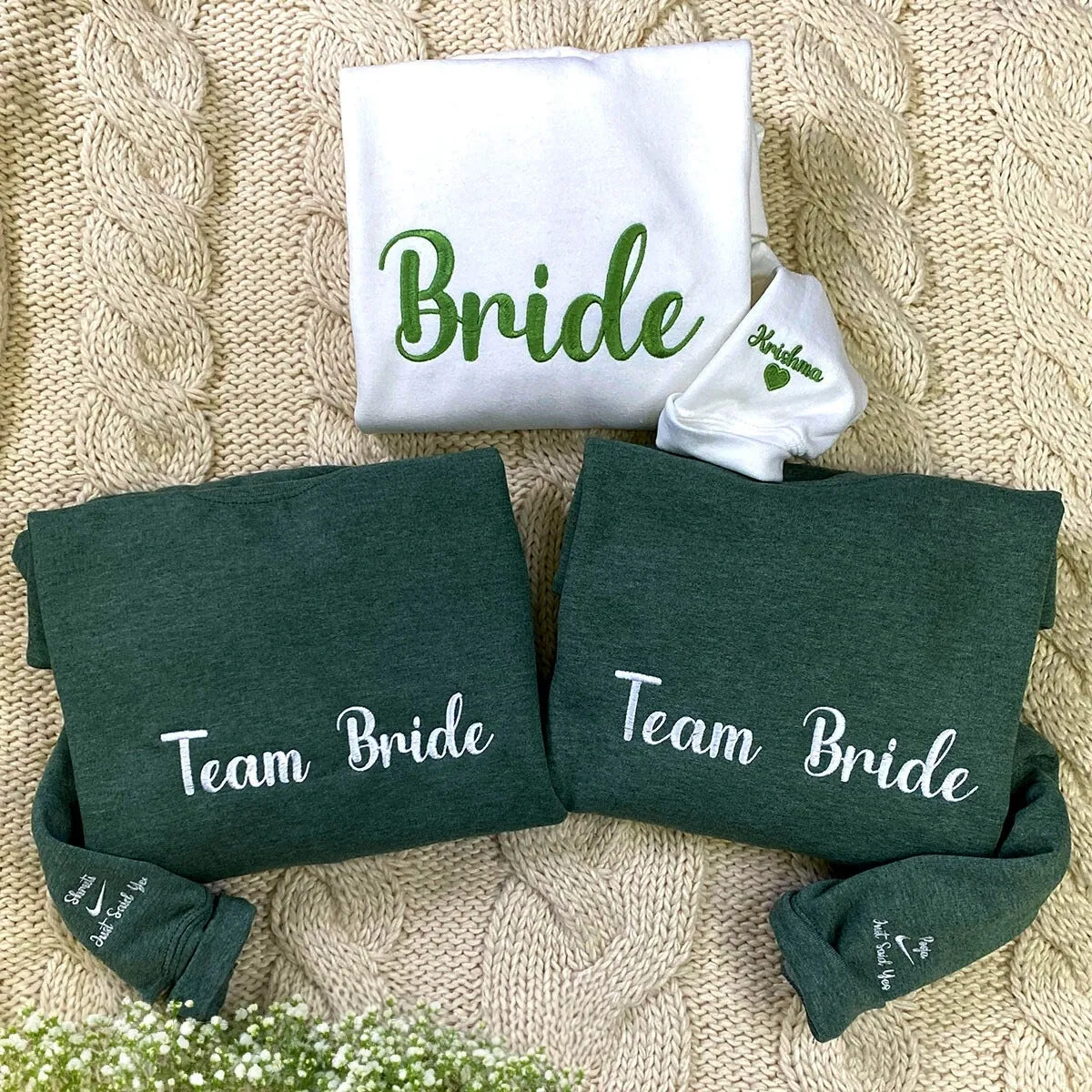Custom Embroidered Sweatshirts, Hoodie - Personalized Crewnecks Wedding Gifts for Couple