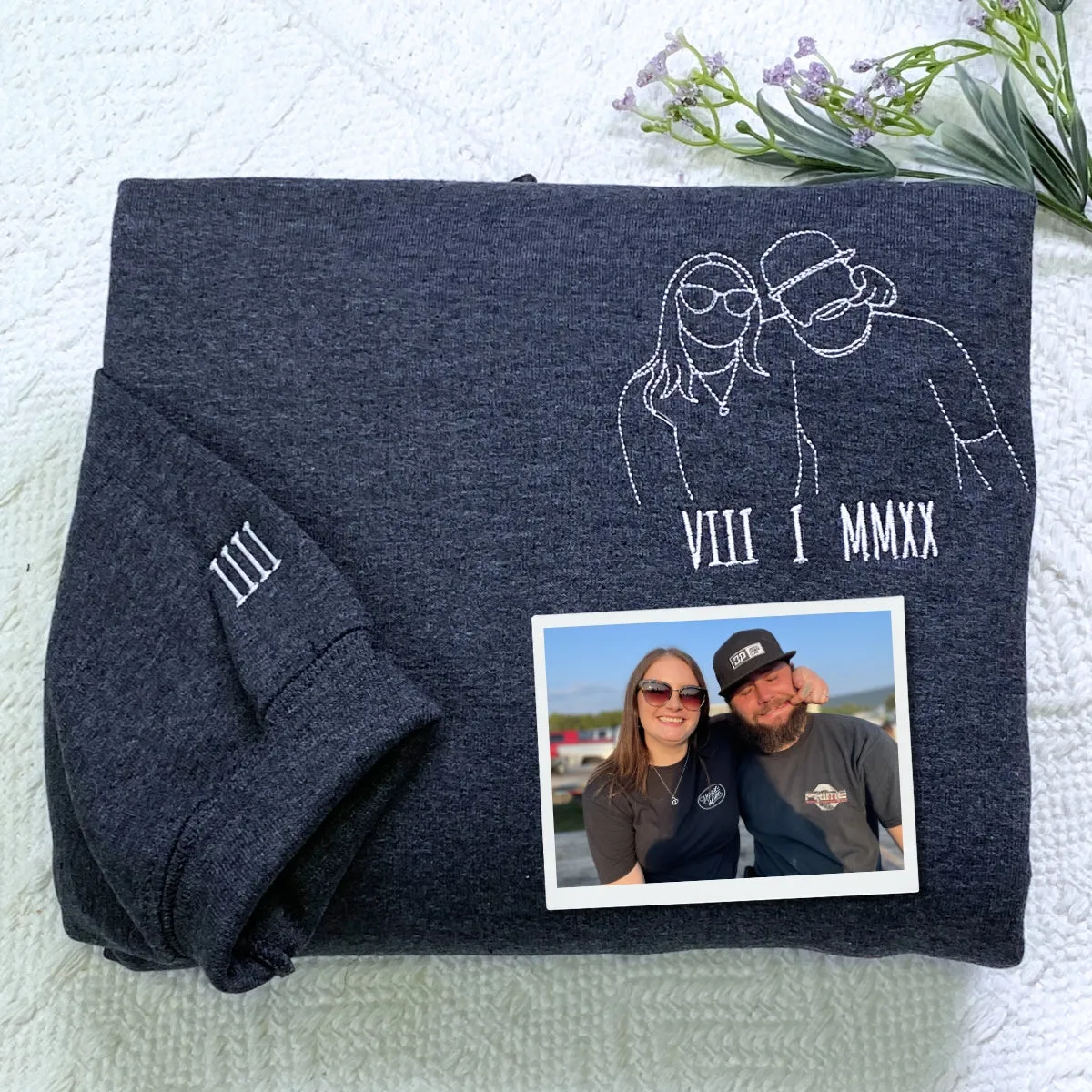 Custom Embroidered Sweatshirts, Hoodie - Personalized Crewnecks Wedding Gifts for Couple