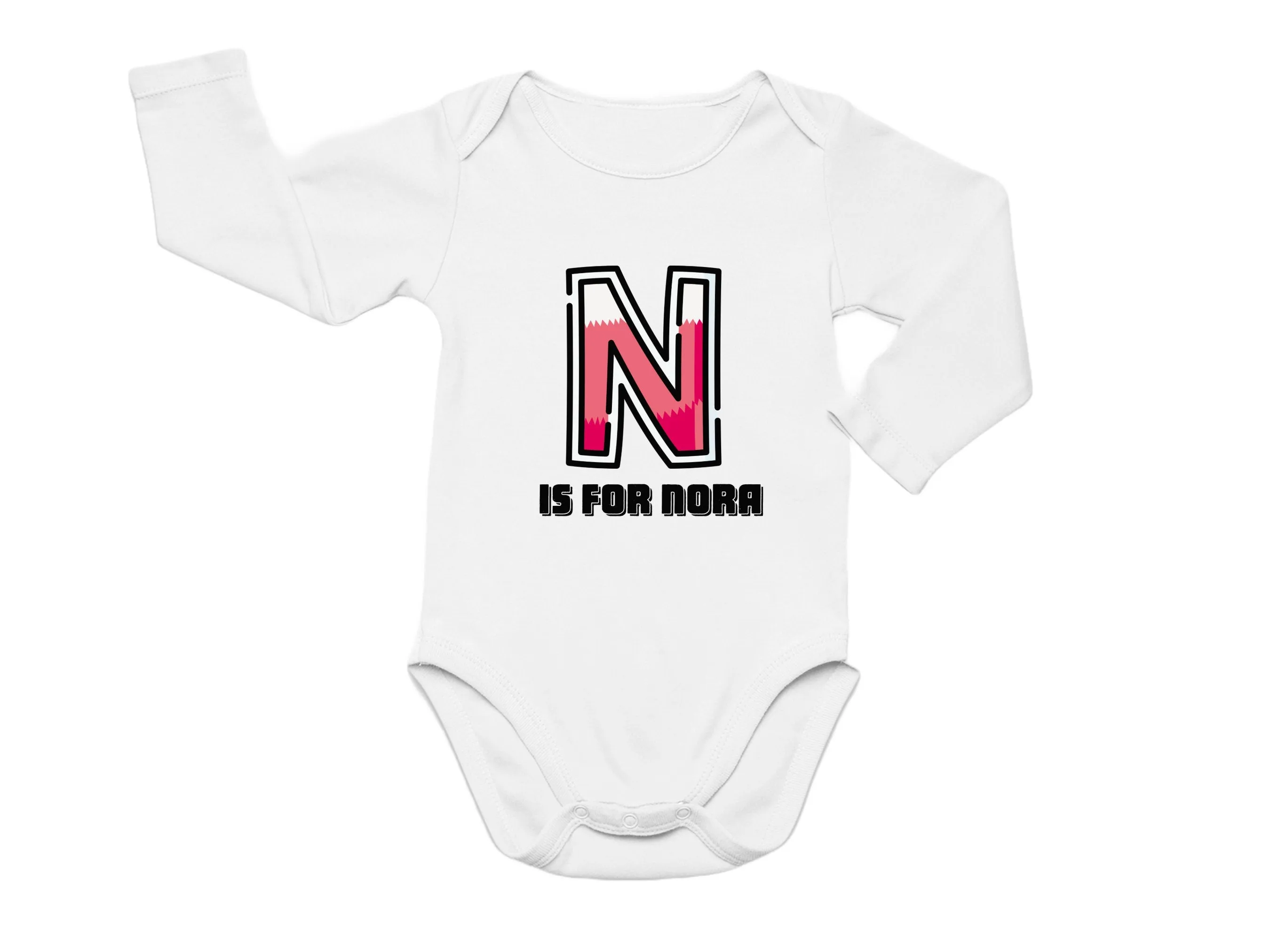 Custom Kids Tshirt Gift For Toddler Girls with Initials N on T-Shirt