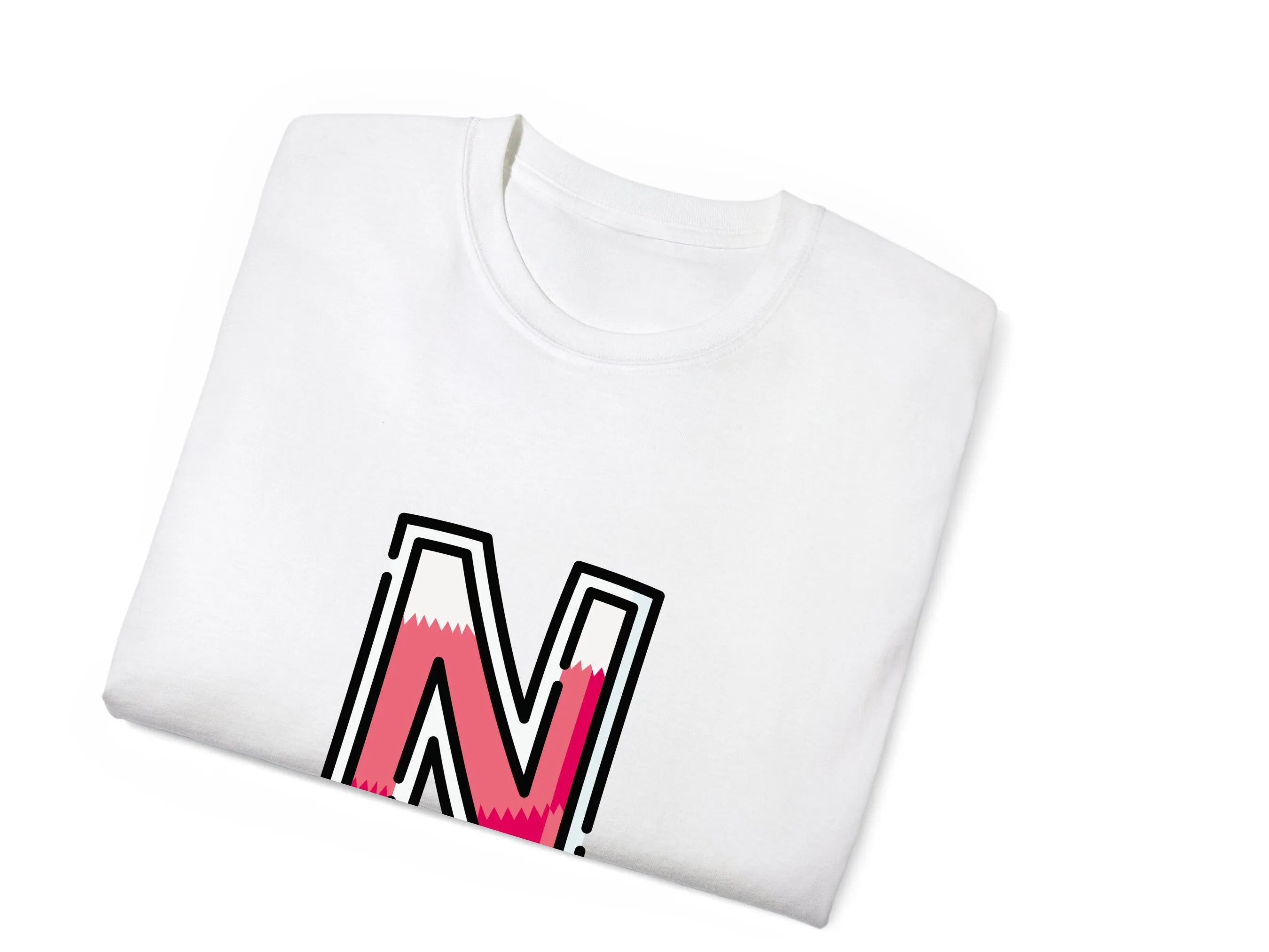 Custom Kids Tshirt Gift For Toddler Girls with Initials N on T-Shirt