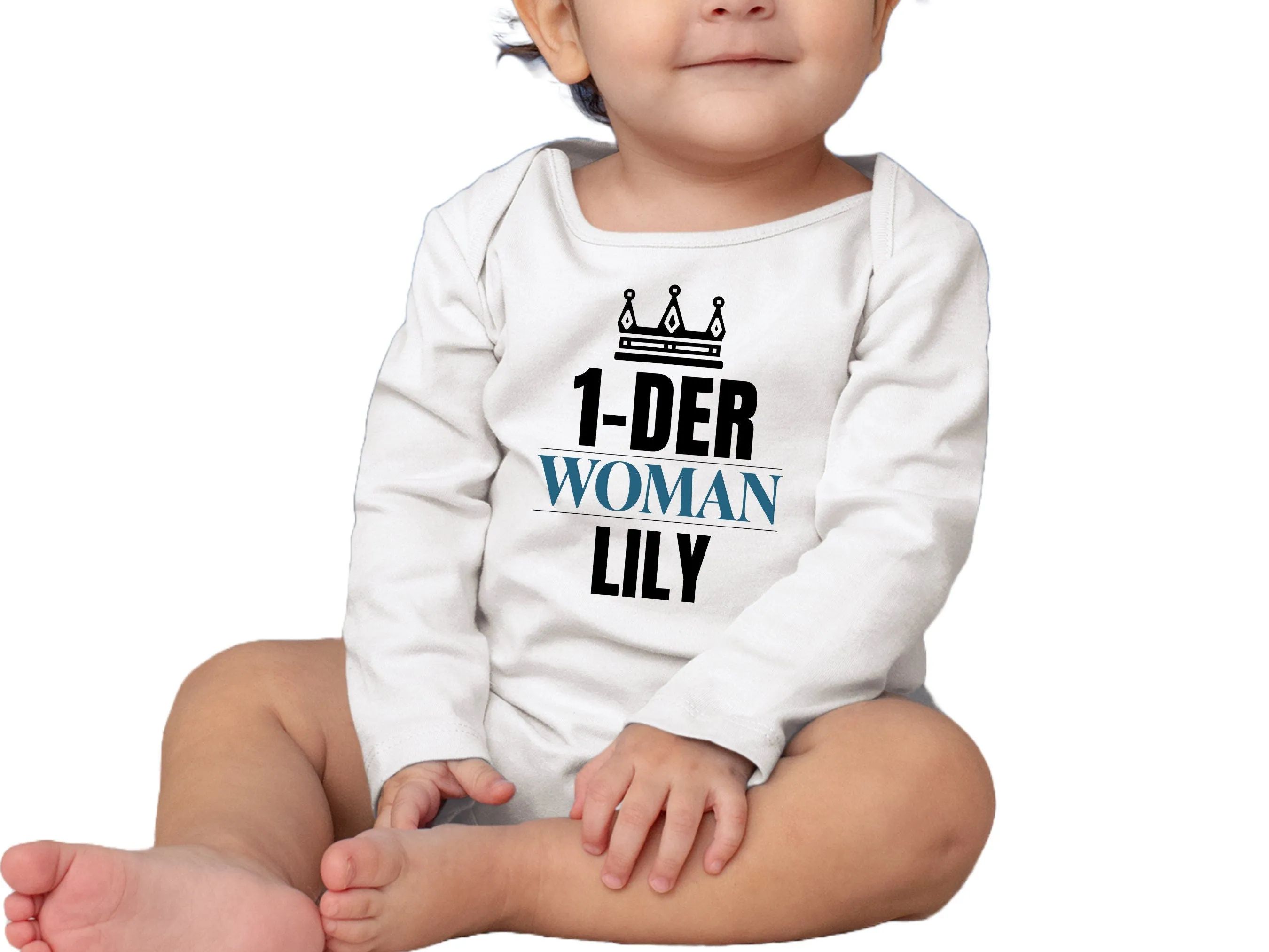Custom Long Sleeve Name Bodysuit Baby Girl Excellent for 1st Birthday