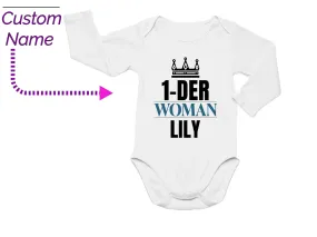 Custom Long Sleeve Name Bodysuit Baby Girl Excellent for 1st Birthday