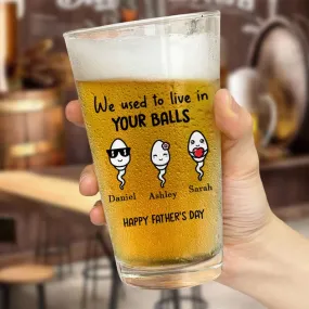 Custom Name and Kids Photo Fathers Day Gift, Personalized 16oz Pint Beer Glass , Funny Present For Dad, New Dad, Stepdad, Bonus Dad