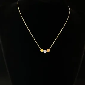 Dainty Silver, Gold, and Rose Gold Triple Hexagon Shape Pendant Necklace - Sabrina