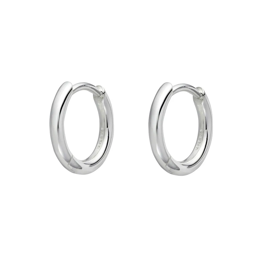 Delicate Silver Round Huggies