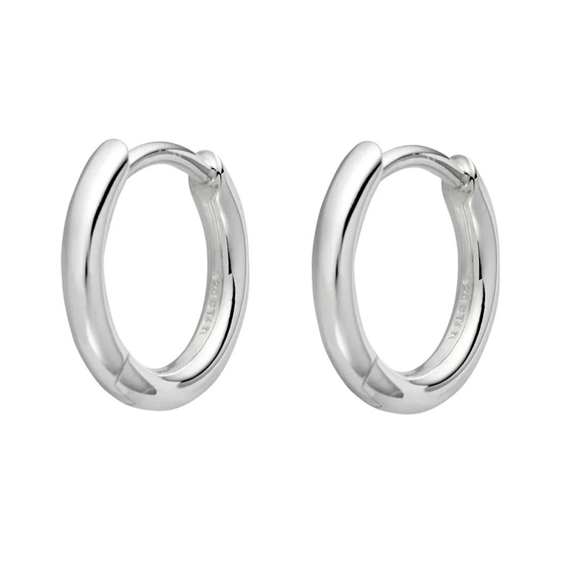 Delicate Silver Round Huggies
