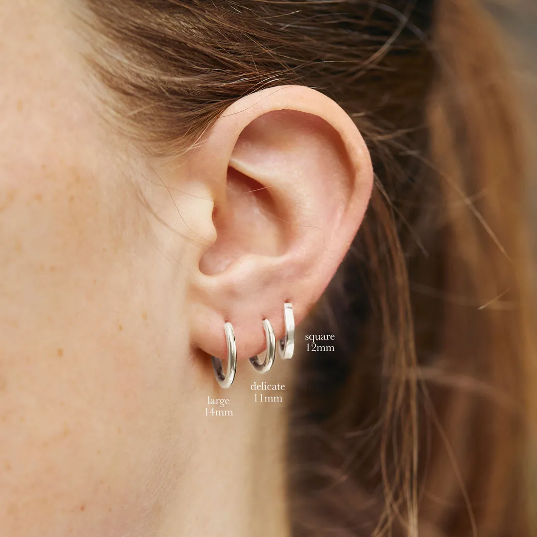 Delicate Silver Round Huggies