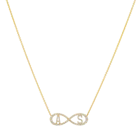 Diamond Infinity Letter Necklace
