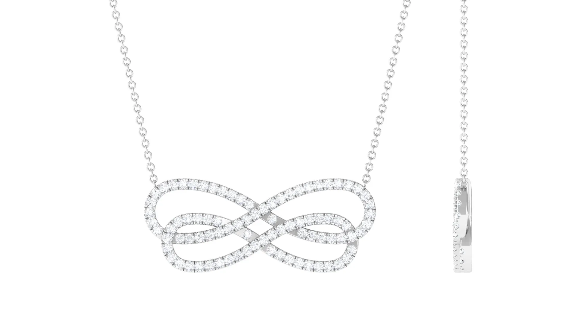 Diamond Twin Infinity Interlock Necklace