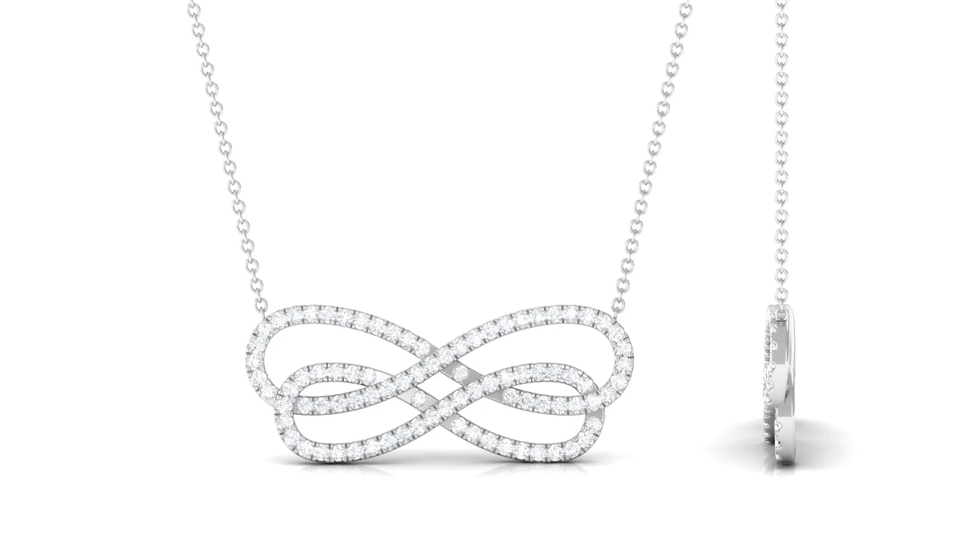 Diamond Twin Infinity Interlock Necklace