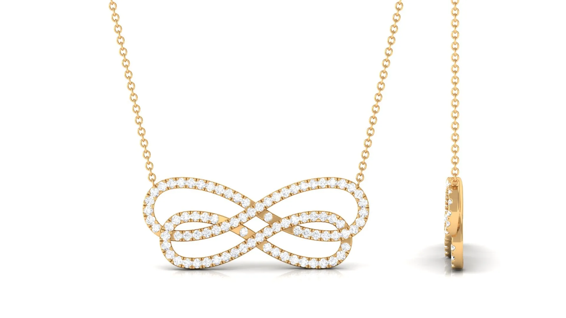 Diamond Twin Infinity Interlock Necklace