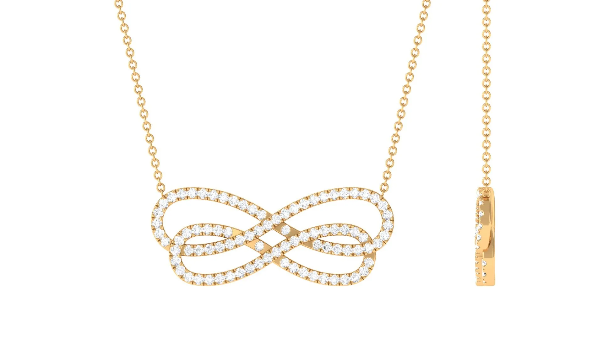 Diamond Twin Infinity Interlock Necklace