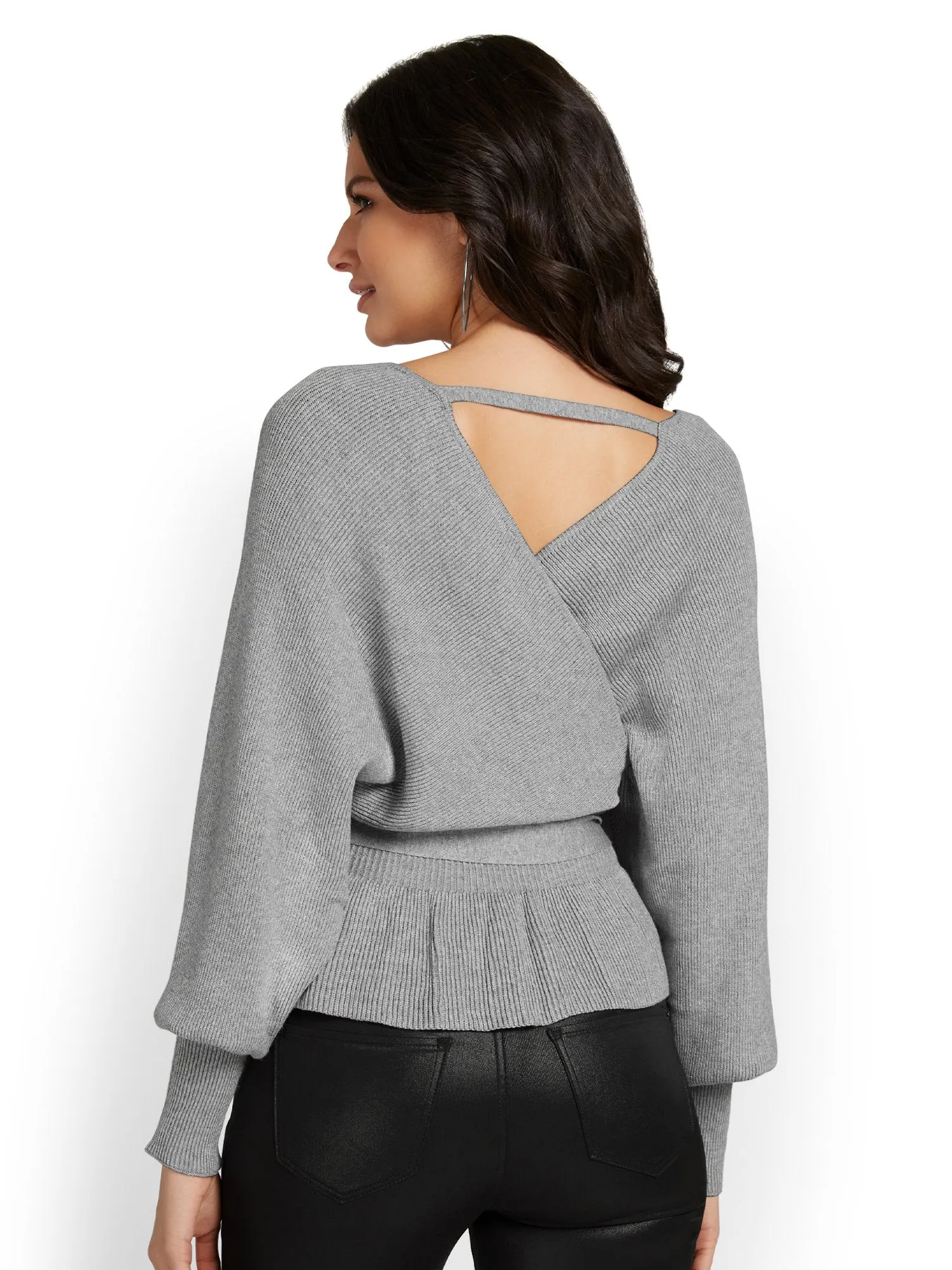 Endless Rose Long Sleeve Surplice Neck Sweater - Brands We Love