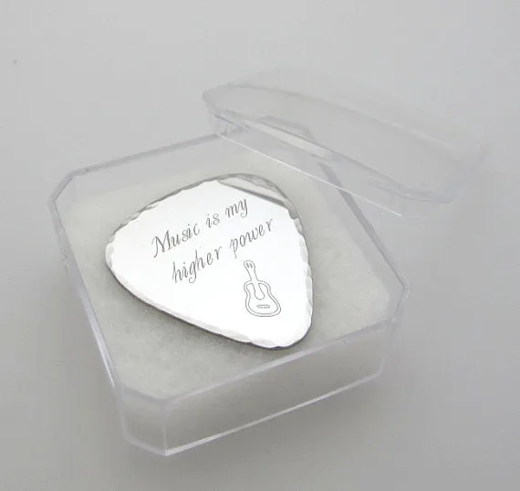Engraved Guitar Pick Keychain, Mens Accessory and Gift Idea