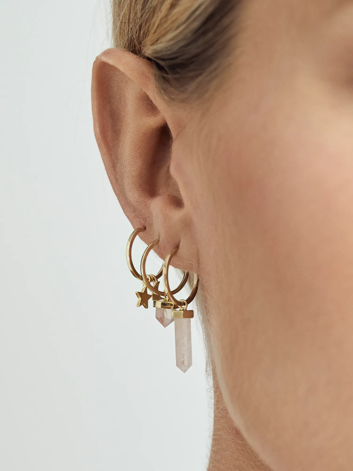 fire flies #2 earring charm | rose quartz