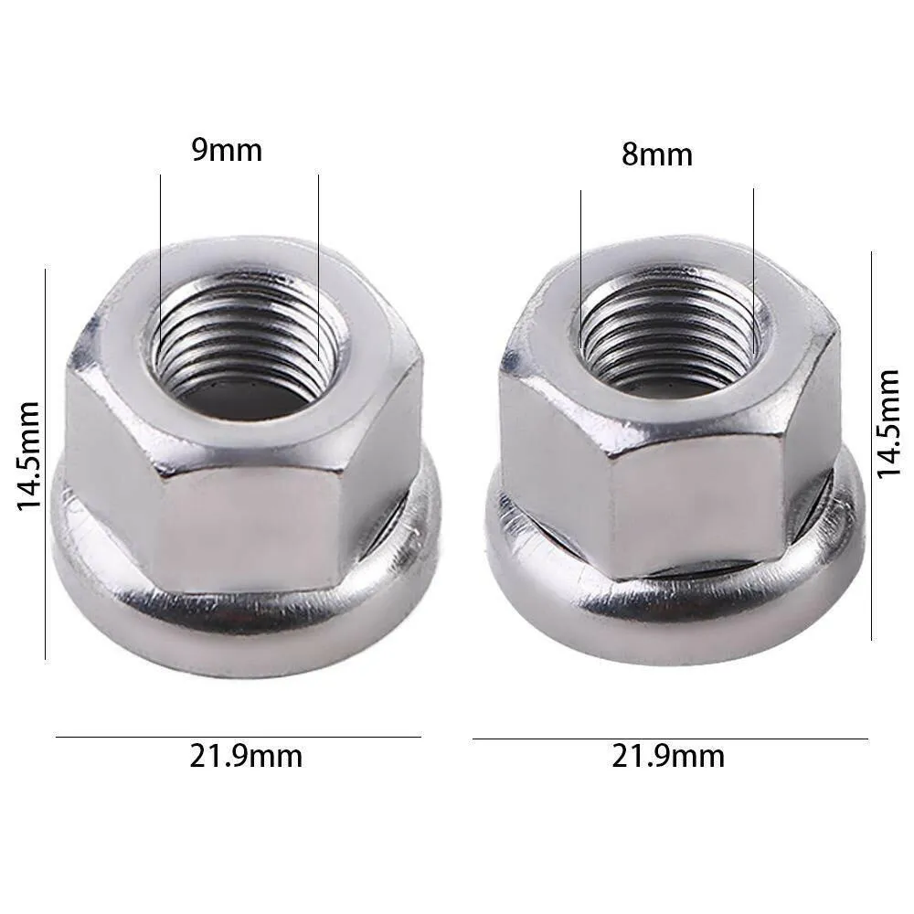Fixed Gear Bicycle Hub Nuts Front Rear Drum Hub Axle Fastening M9 M10 Nut With Anti-skid Texture for Firm Mount