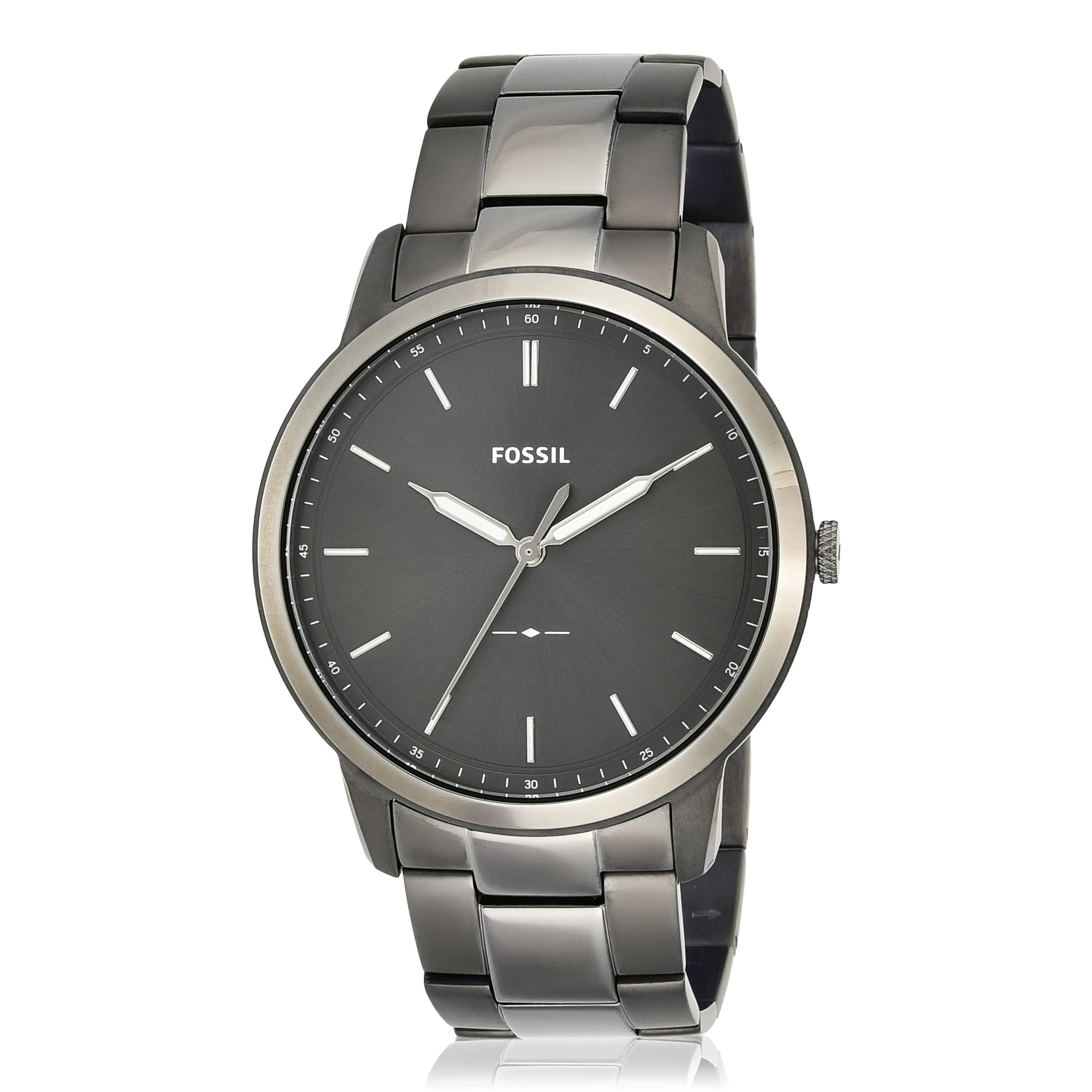 Fossil The Minimalist Grey Dial Stainless Steel Band Mens Watch FS5459