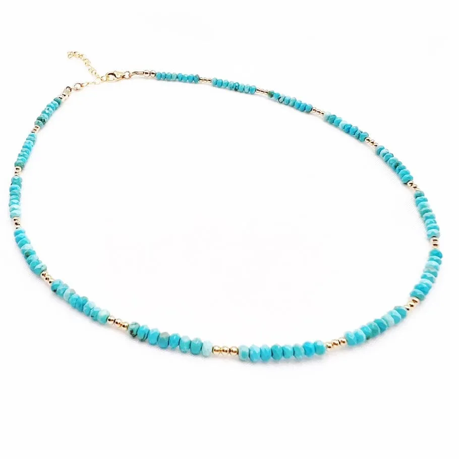 Free Spirit Turquoise Beaded Gold Filled Necklace