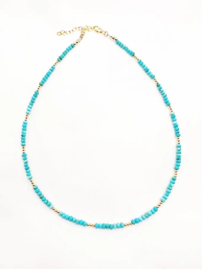 Free Spirit Turquoise Beaded Gold Filled Necklace