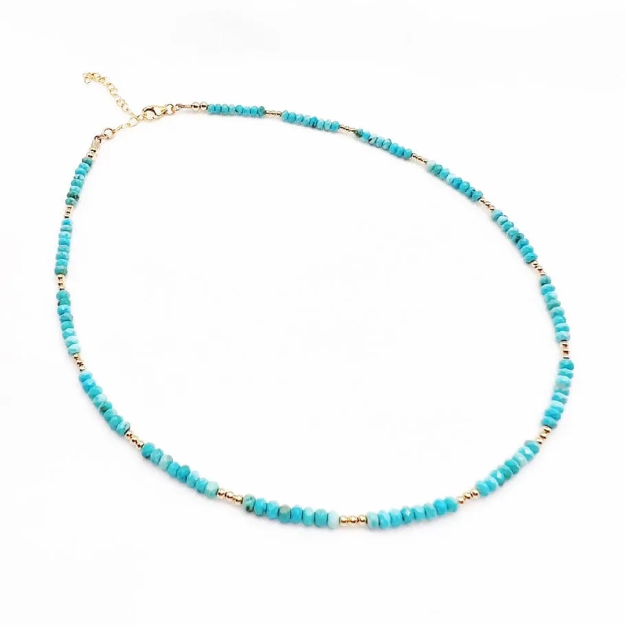 Free Spirit Turquoise Beaded Gold Filled Necklace