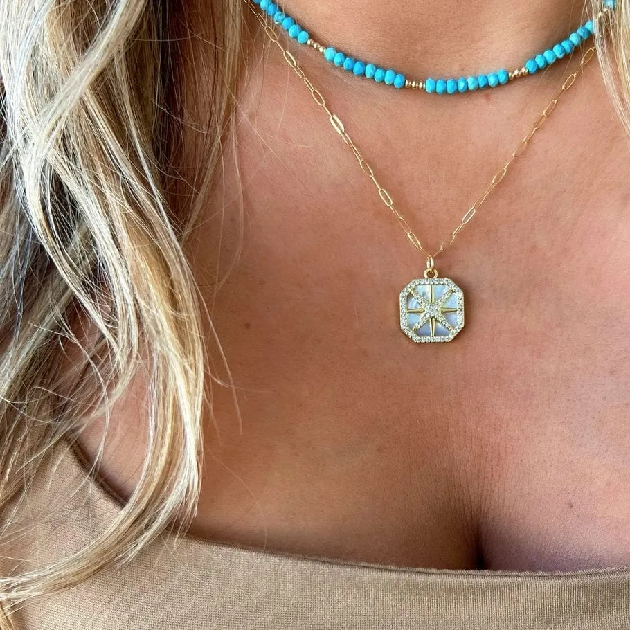 Free Spirit Turquoise Beaded Gold Filled Necklace