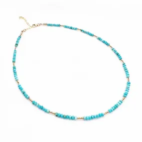 Free Spirit Turquoise Beaded Gold Filled Necklace