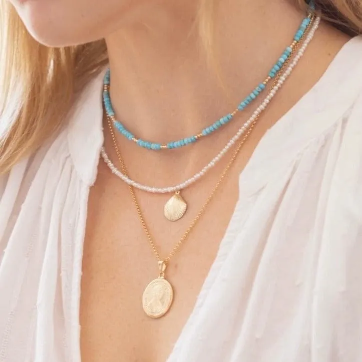 Free Spirit Turquoise Beaded Gold Filled Necklace