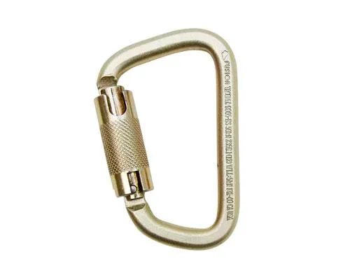 Fusion Tacoma Steel Modified D Auto-Lock 50kN Carabiner - Gold