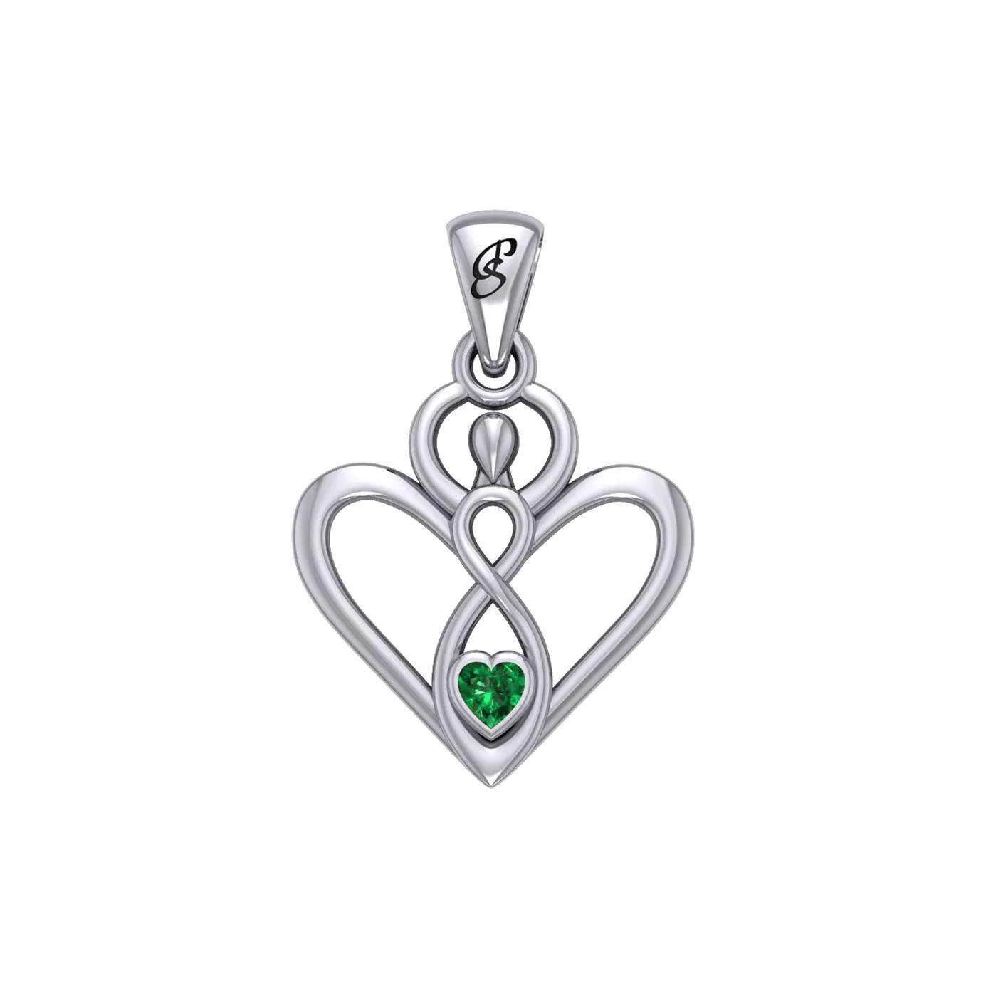 Gemstone Elegance Eternal Goddess Love Sterling Silver Immortal Love Pendant by Peter Stone TPD6204