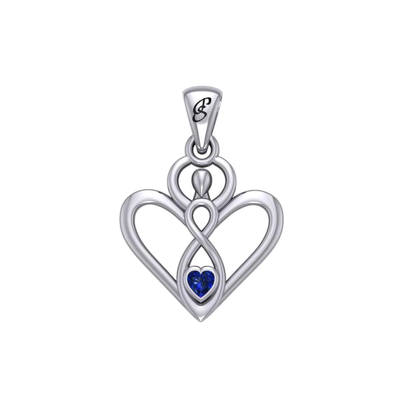 Gemstone Elegance Eternal Goddess Love Sterling Silver Immortal Love Pendant by Peter Stone TPD6204
