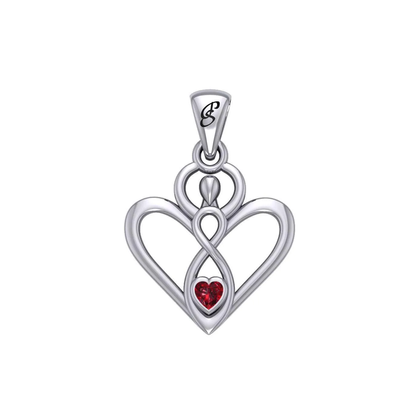 Gemstone Elegance Eternal Goddess Love Sterling Silver Immortal Love Pendant by Peter Stone TPD6204