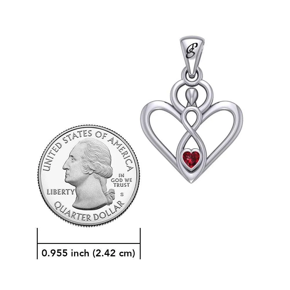 Gemstone Elegance Eternal Goddess Love Sterling Silver Immortal Love Pendant by Peter Stone TPD6204